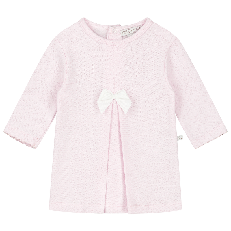 Mats&Merthe Jurk lange mouw met strik Newborn