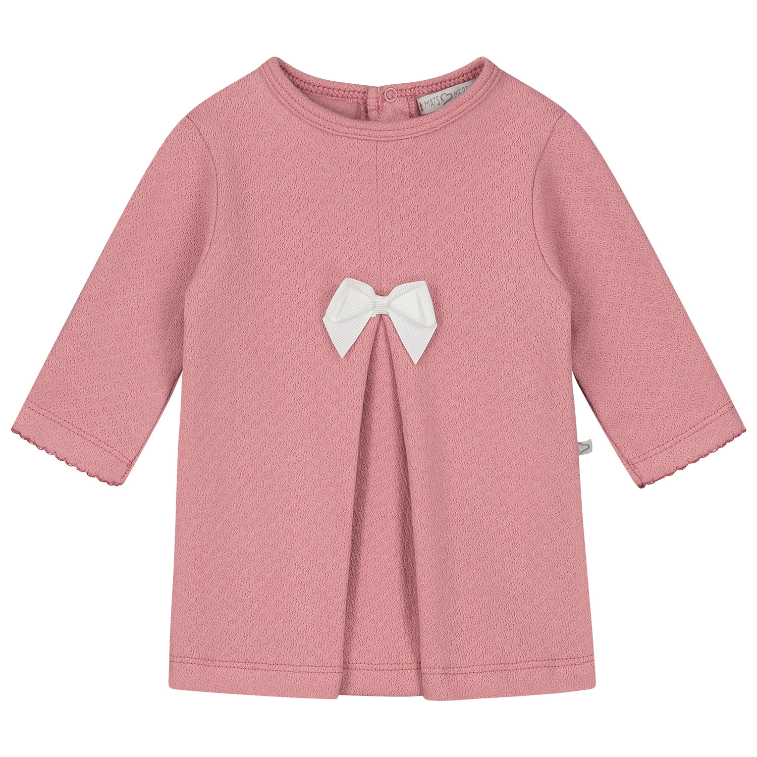 Mats&Merthe Jurk lange mouw met strik Newborn