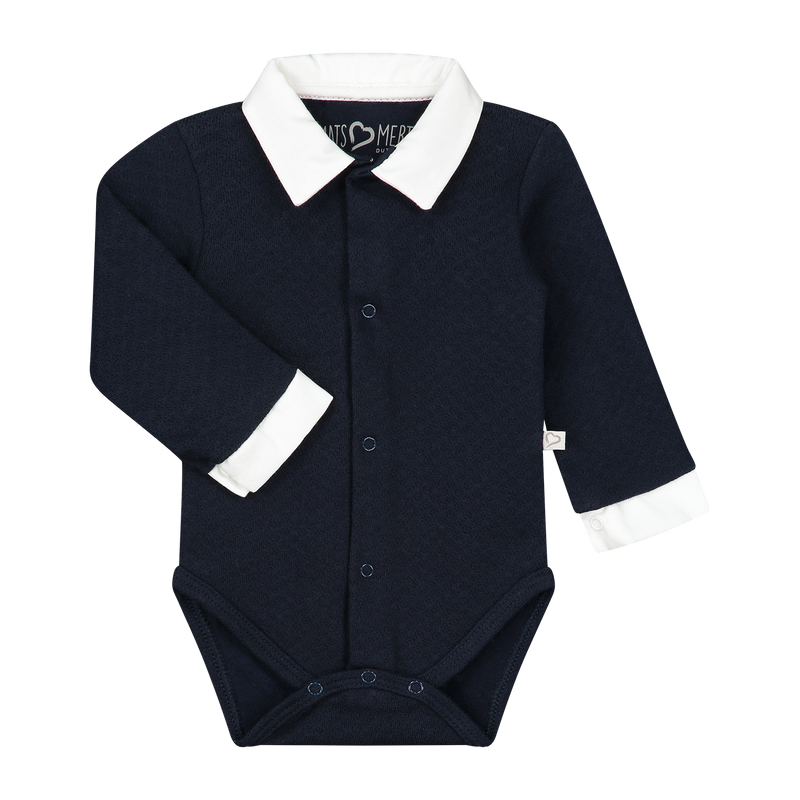 Mats&Merthe Romper lange mouw met kraagje Newborn
