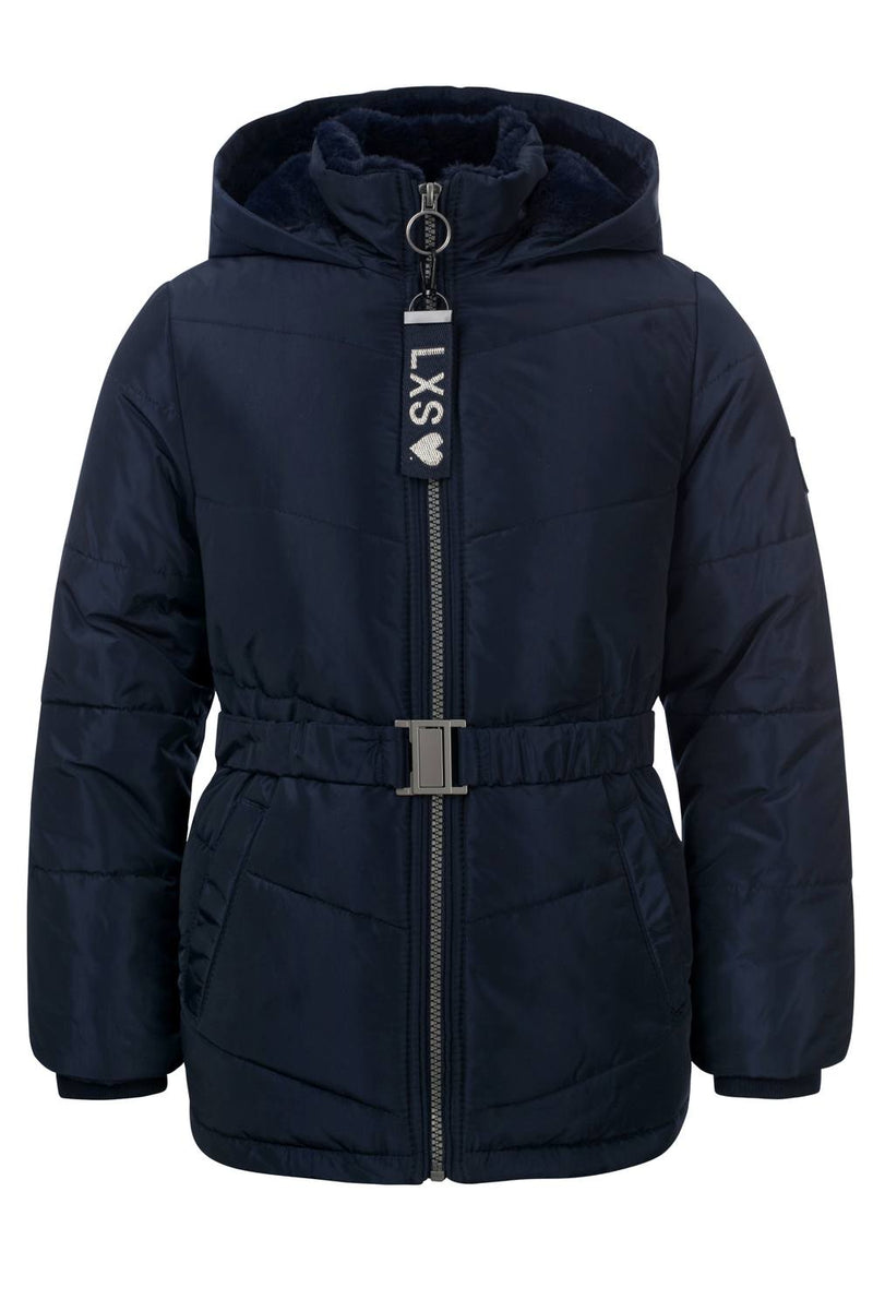Meisjes Girls Parka outerwear jacket van Looxs in de kleur Midnight in maat 164.