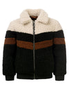 Meisjes Girls Bomber teddy jacket van Looxs in de kleur Black in maat 164.