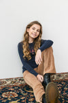 Meisjes Girls Top van Looxs in de kleur Night sky in maat 164.