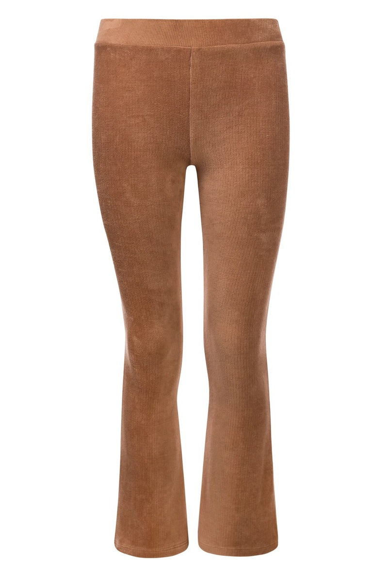 Meisjes Girls velvet rib flare pants van Looxs in de kleur Camel in maat 164.