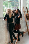 Meisjes Girls printed skirt van Looxs in de kleur Merlot in maat 164.
