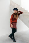 Meisjes Girls printed skirt van Looxs in de kleur Merlot in maat 164.