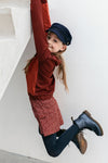 Meisjes Girls printed skirt van Looxs in de kleur Merlot in maat 164.