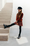 Meisjes Girls printed skirt van Looxs in de kleur Merlot in maat 164.