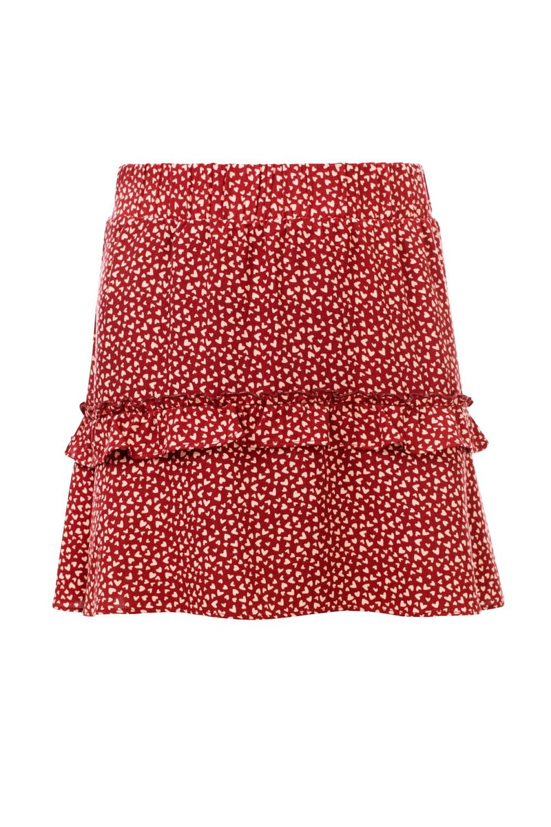 Meisjes Girls printed skirt van Looxs in de kleur Merlot in maat 164.