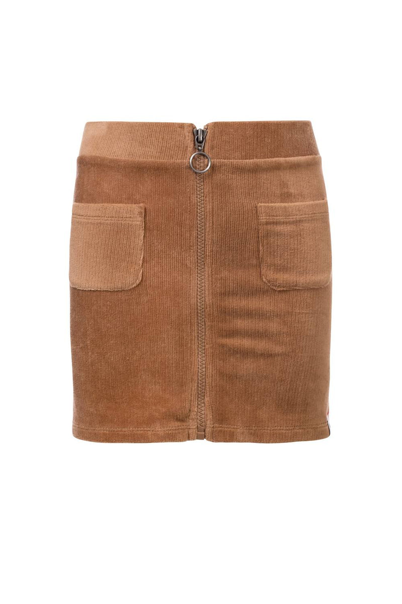 Meisjes Girls velvet rib skirt van Looxs in de kleur Camel in maat 164.
