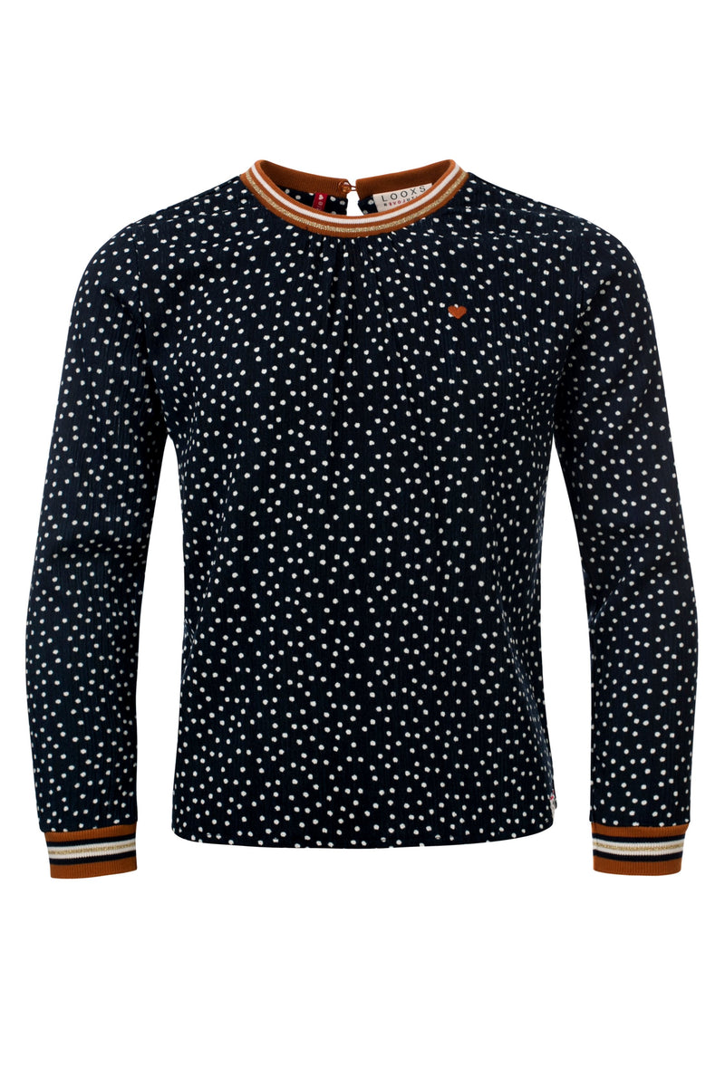 Meisjes Little top l.sleeve van Looxs Little in de kleur Navy in maat 128.