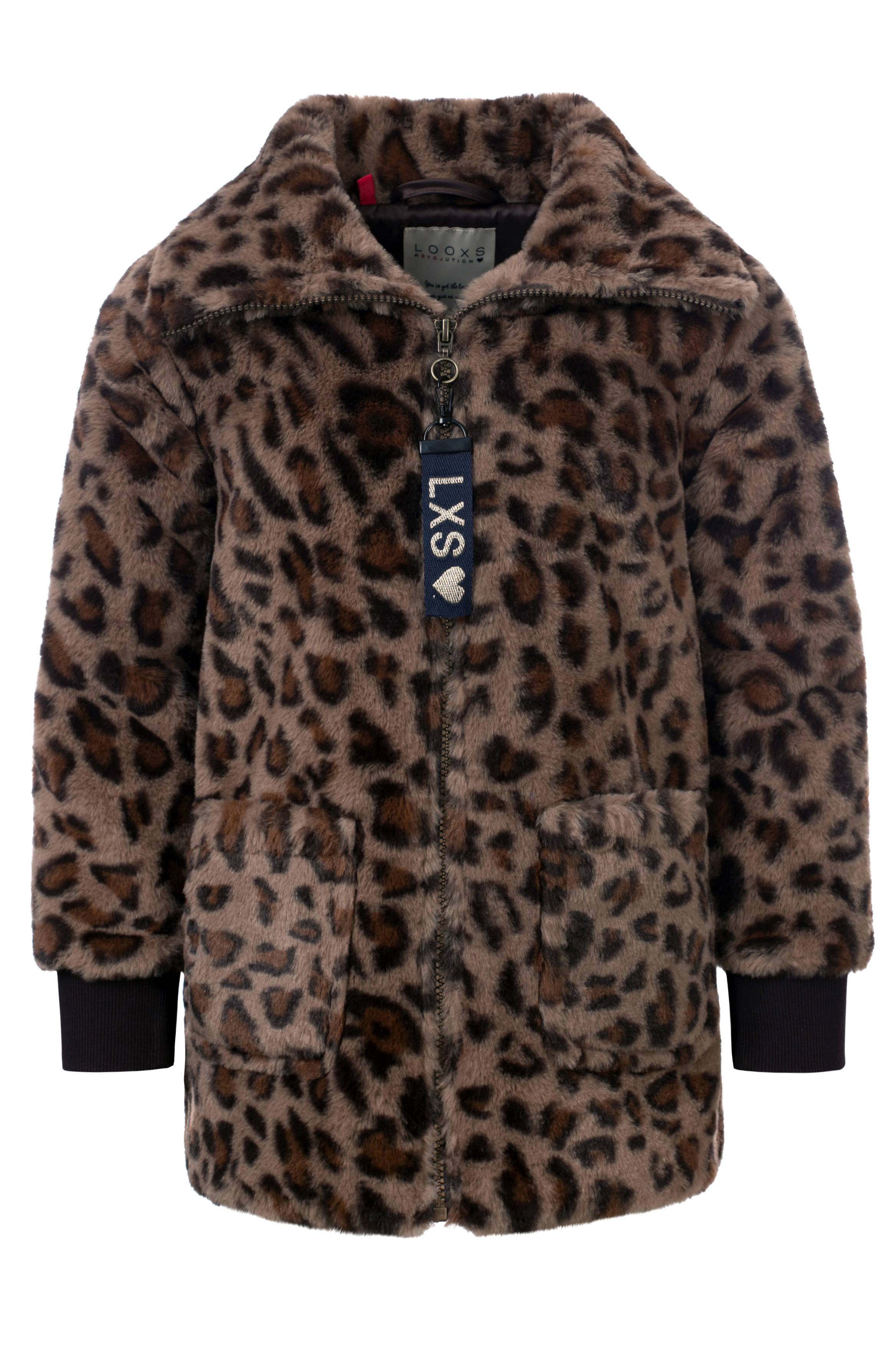 Meisjes Little fancy jacket van Looxs Little in de kleur Leopard AO in maat 128.