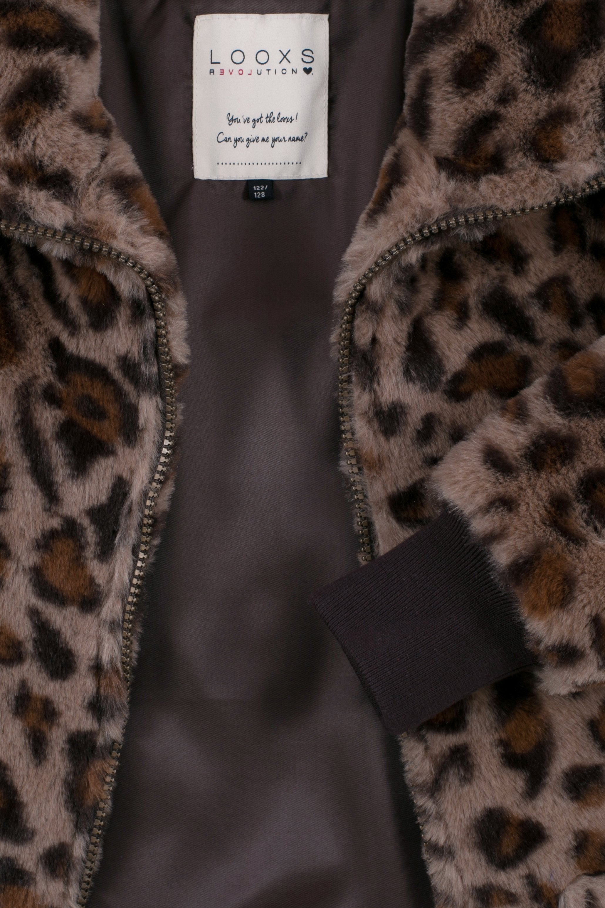 Meisjes Little fancy jacket van Looxs Little in de kleur Leopard AO in maat 128.