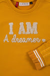 Meisjes Little sweater van Looxs Little in de kleur Honey in maat 128.