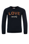 Meisjes Little sweater van Looxs Little in de kleur Navy in maat 128.