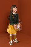 Meisjes Little velvet skirt van Looxs Little in de kleur Honey in maat 128.