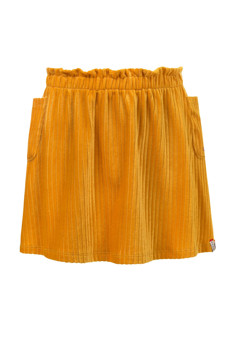Meisjes Little velvet skirt van Looxs Little in de kleur Honey in maat 128.