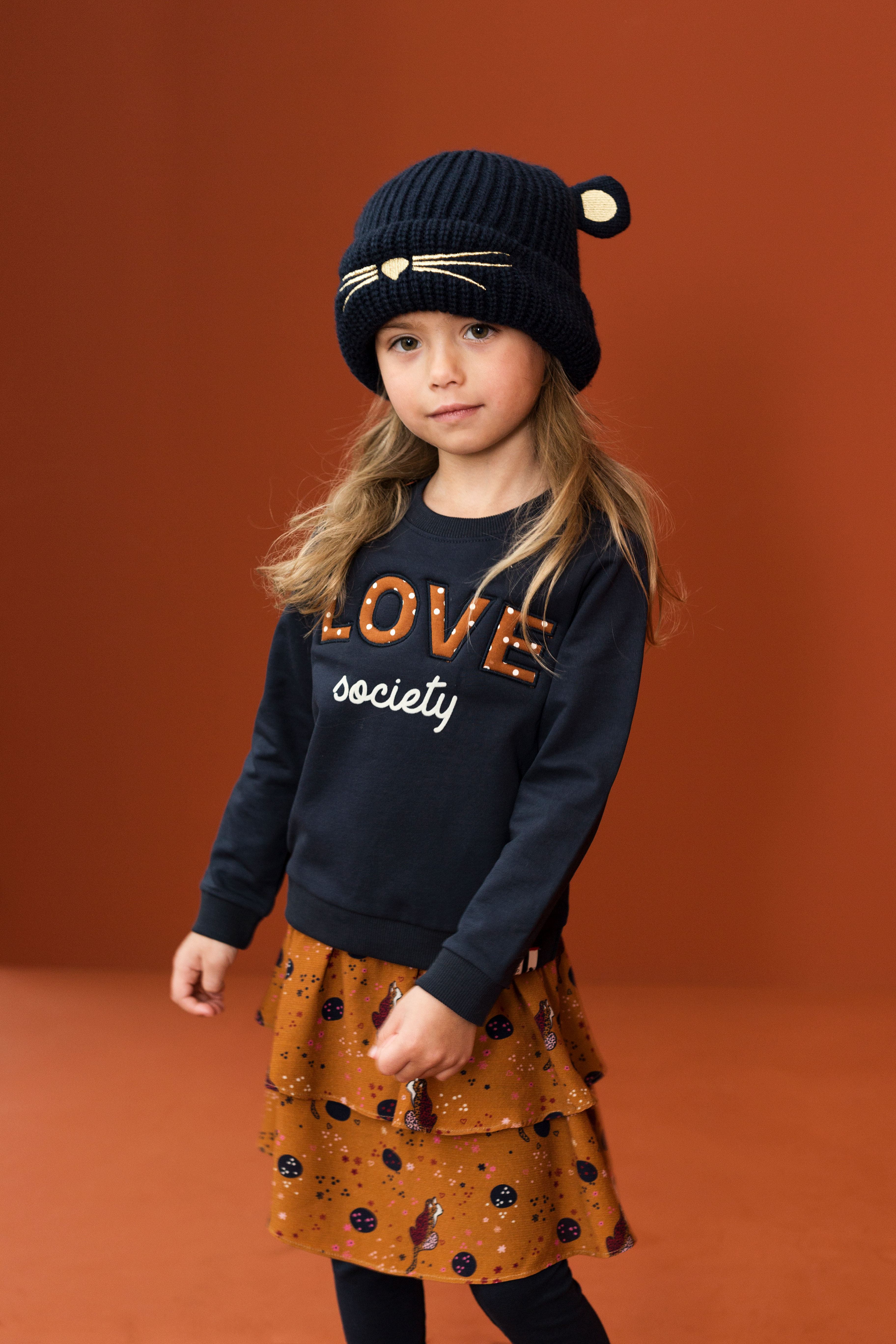 Meisjes Little skirt van Looxs Little in de kleur Caramel in maat 128.