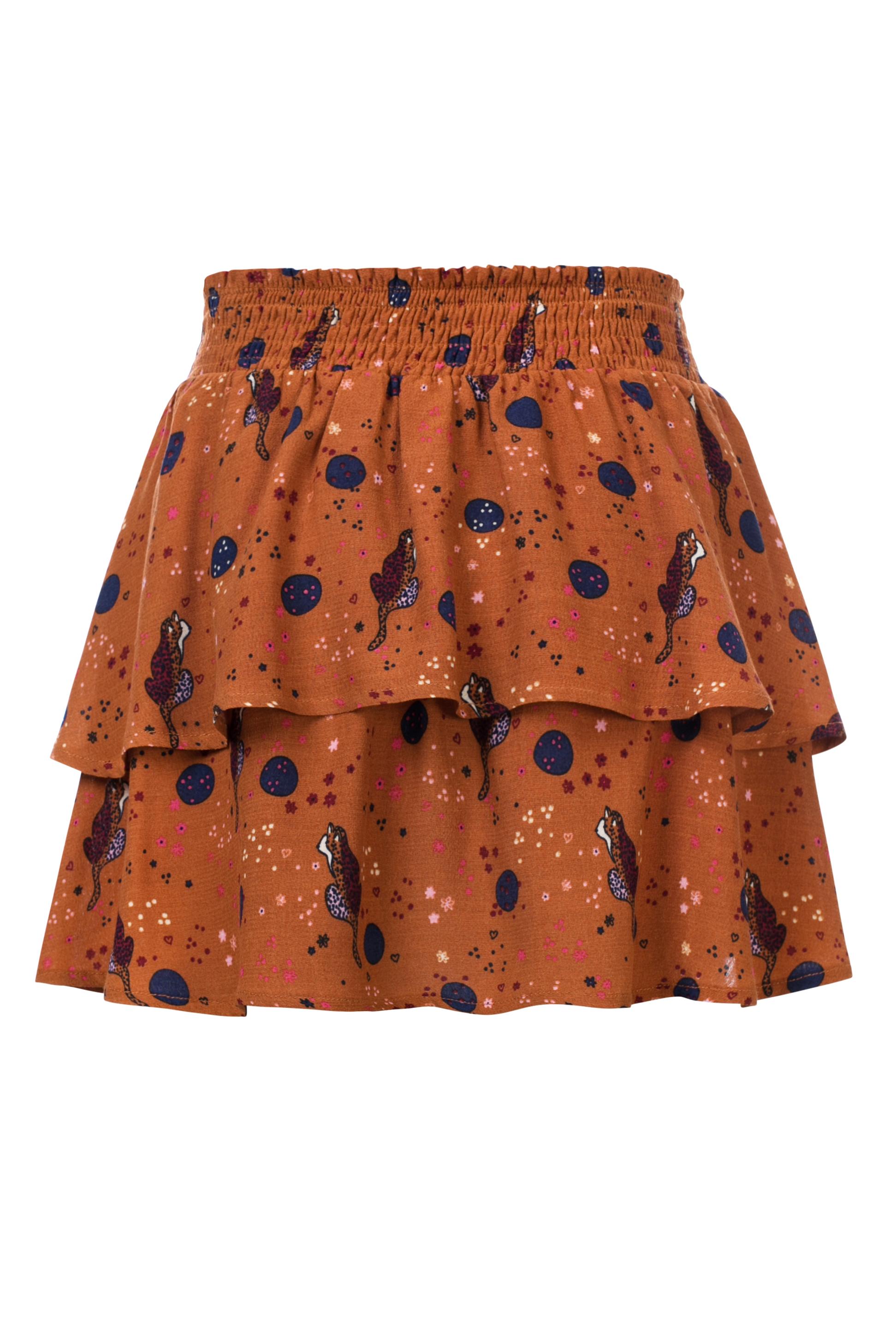 Meisjes Little skirt van Looxs Little in de kleur Caramel in maat 128.