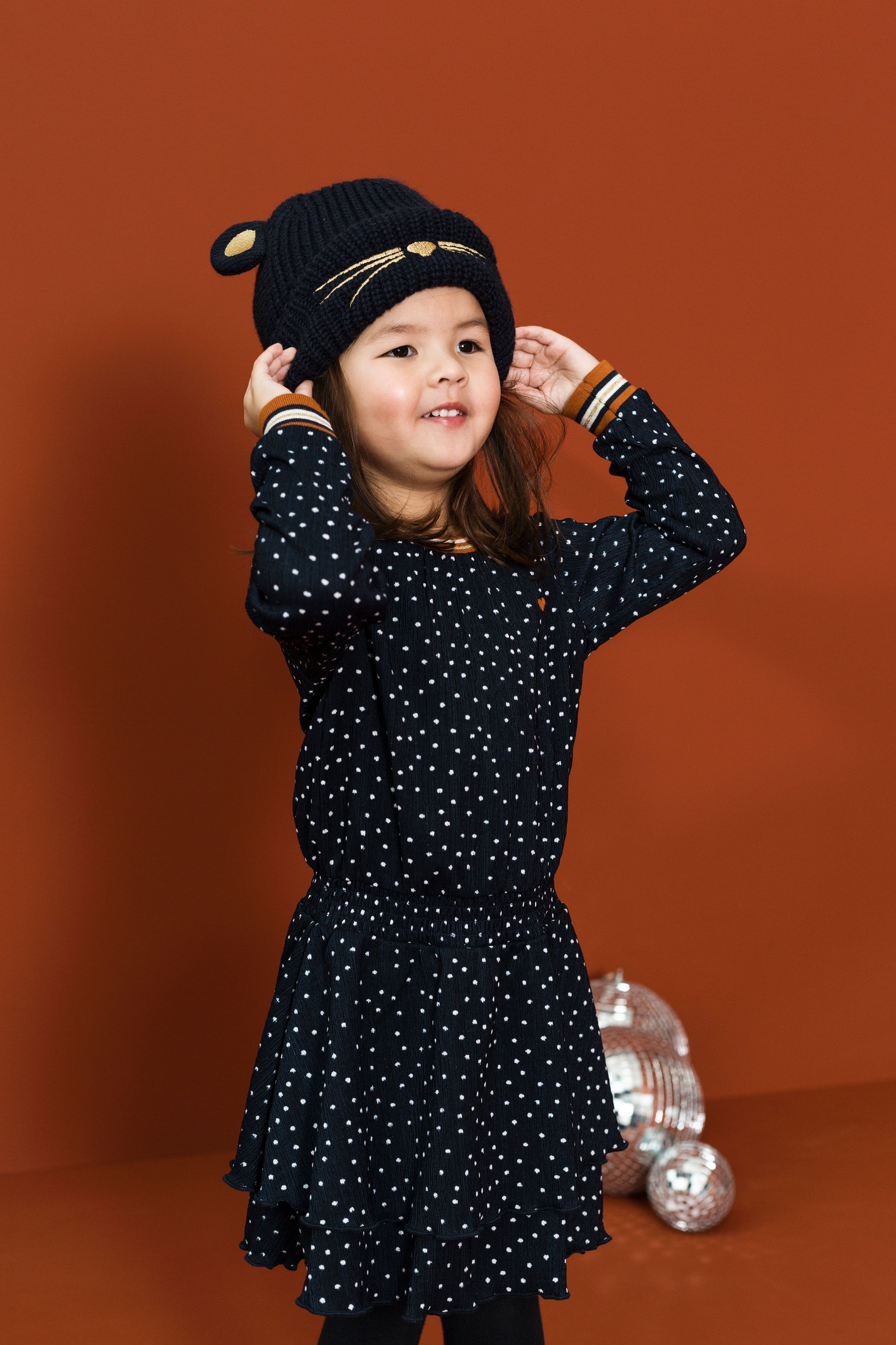 Meisjes Little dress l.sleeve van Looxs Little in de kleur Navy in maat 128.