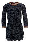Meisjes Little dress l.sleeve van Looxs Little in de kleur Navy in maat 128.