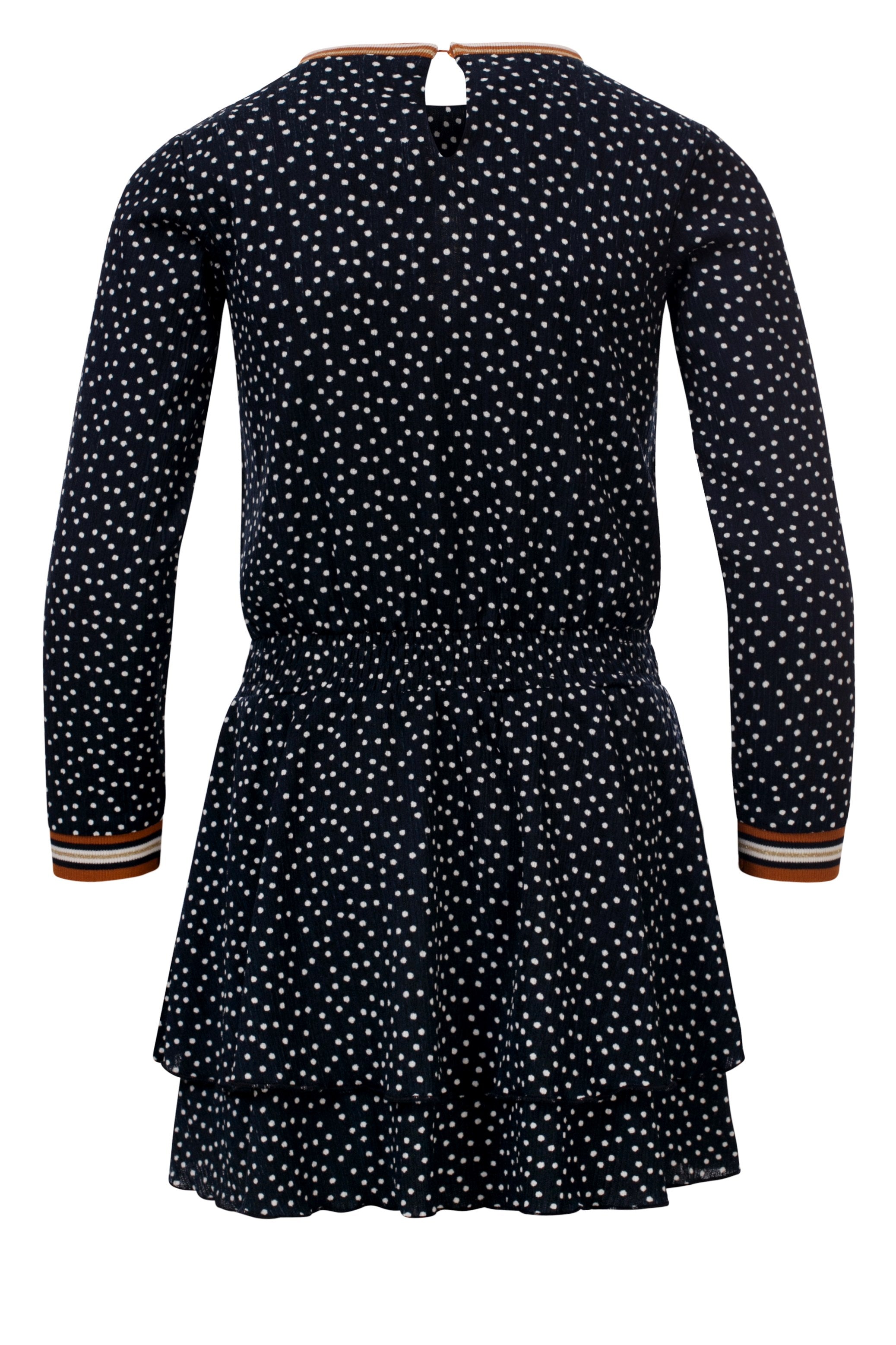 Meisjes Little dress l.sleeve van Looxs Little in de kleur Navy in maat 128.