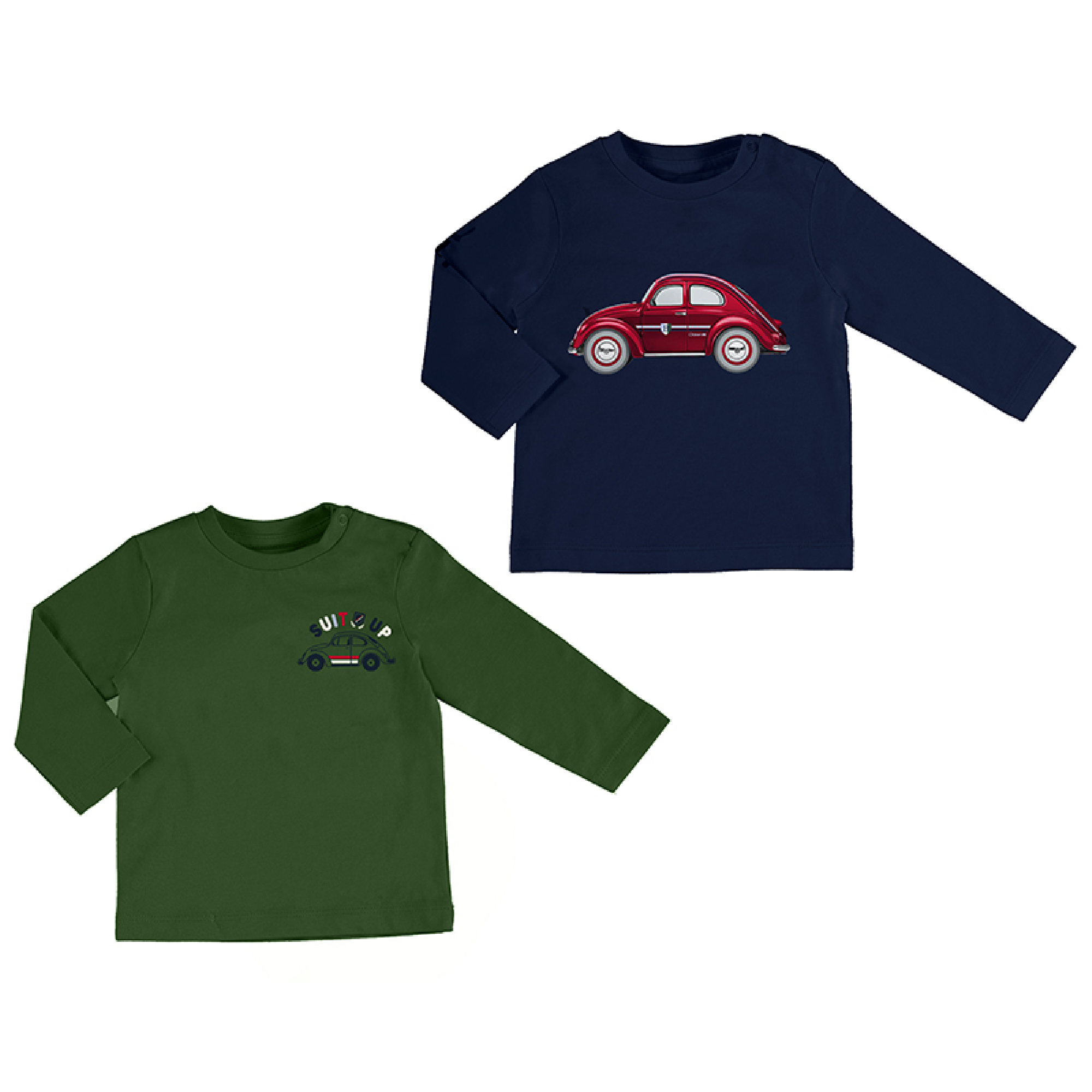 jongens Set Of 2 T-Shirt Longsleeve "Cars" van Mayoral in de kleur Blauw in maat 86.