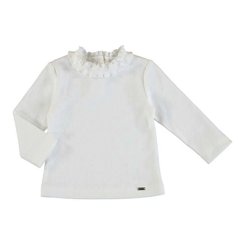 meisjes Rib Mockneck Sweater van Mayoral in de kleur Beige in maat 86.