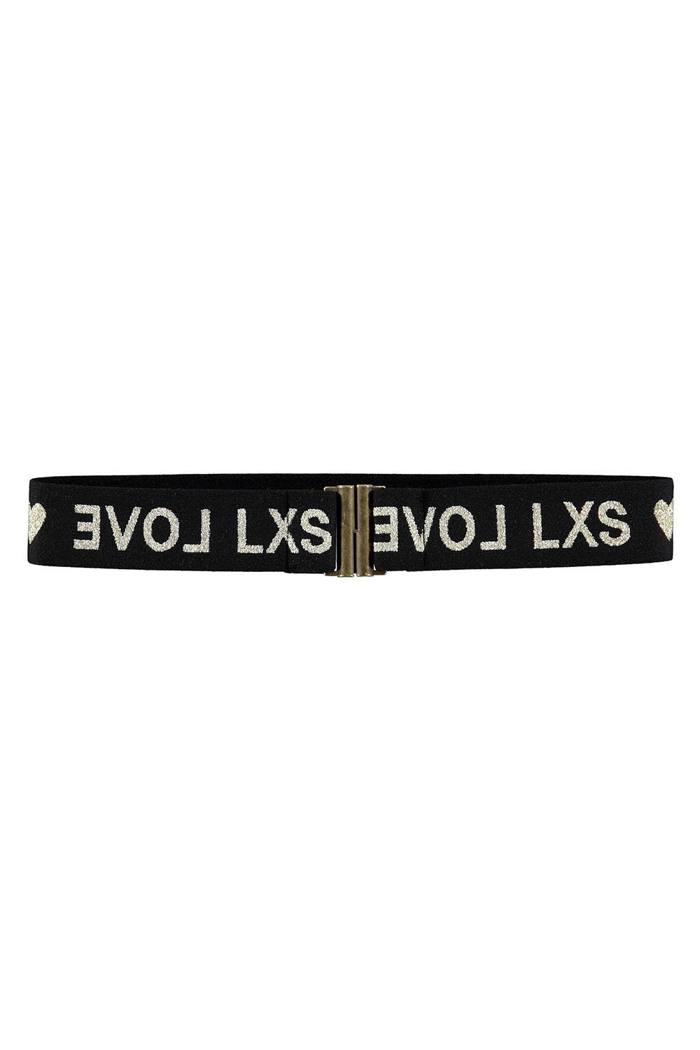 Meisjes Elastic belt LXS LOVE van LOOXS 10sixteen in de kleur black in maat 152/176.