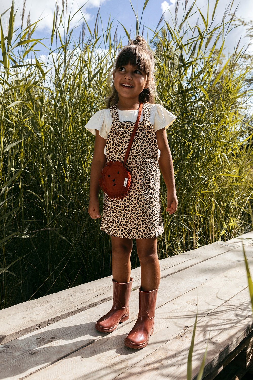 Meisjes Little salopette dress van LOOXS Little in de kleur WILDLIFE in maat 128.