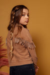 Meisjes 10Sixteen G.dyed twill jog jacket van LOOXS 10sixteen in de kleur Medium brown in maat 176.