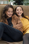 Meisjes 10Sixteen G.dyed twill jog jacket van LOOXS 10sixteen in de kleur Medium brown in maat 176.