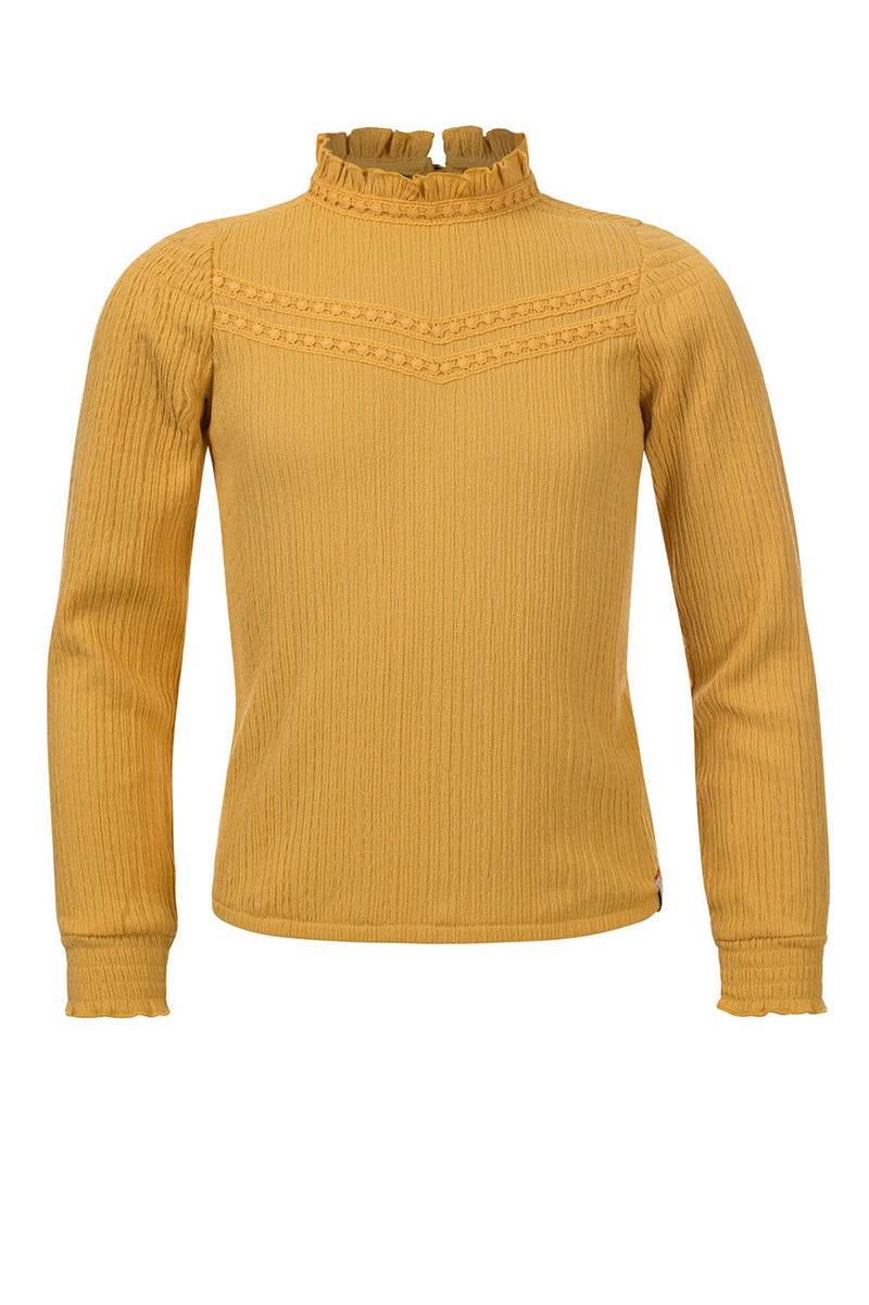 Meisjes 10Sixteen Crinkle top van LOOXS 10sixteen in de kleur Yolk yellow in maat 176.