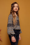 Meisjes 10Sixteen Native printed Blouse van LOOXS 10sixteen in de kleur Native AO in maat 176.