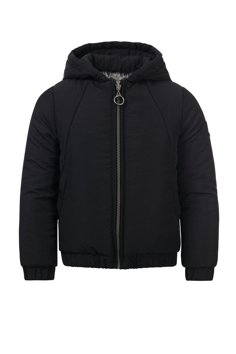Meisjes 10Sixteen fur bomber jacket van LOOXS 10sixteen in de kleur black in maat 164.