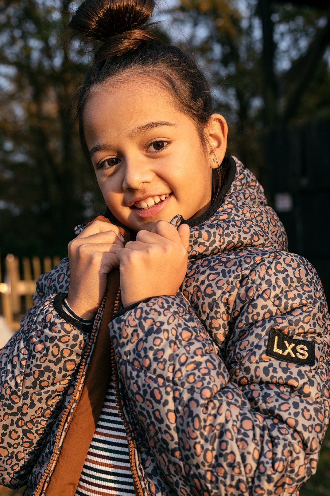 Meisjes 10Sixteen reversible parka coat van LOOXS 10sixteen in de kleur Leopard AO in maat 152.