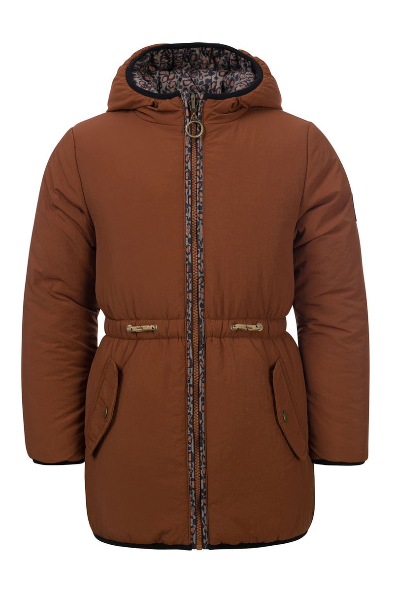 Meisjes 10Sixteen reversible parka coat van LOOXS 10sixteen in de kleur Leopard AO in maat 152.