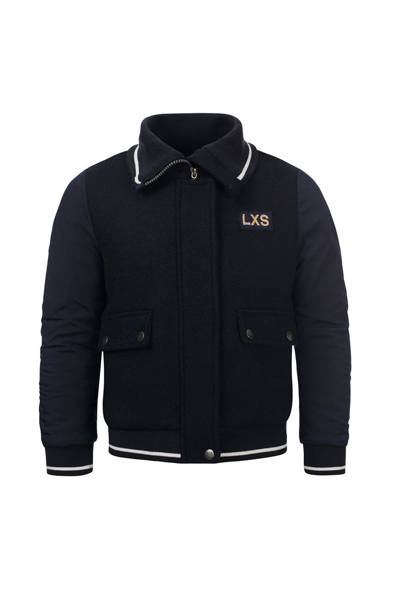 Meisjes 10Sixteen wool bomber jacket van LOOXS 10sixteen in de kleur Midnight in maat 164.
