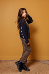 Meisjes 10Sixteen knitted cardigan van LOOXS 10sixteen in de kleur off black in maat 176.