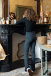 Meisjes 10Sixteen Tie dye flare pants van LOOXS 10sixteen in de kleur stormy zebra in maat 176.