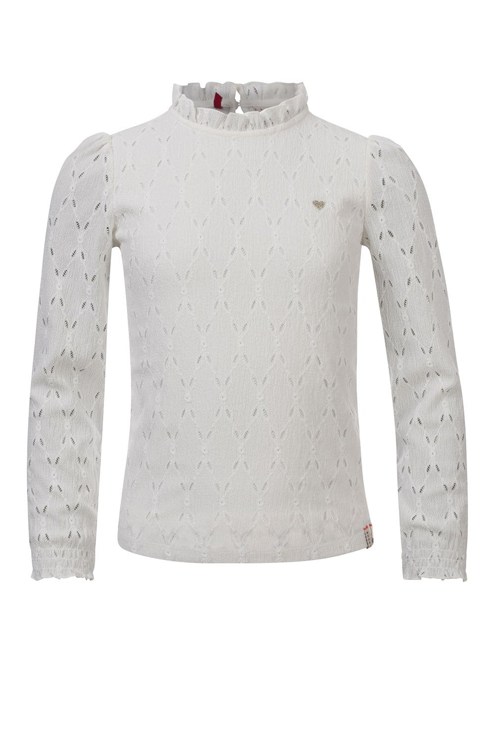 Meisjes Little blouse van LOOXS Little in de kleur off white in maat 128.