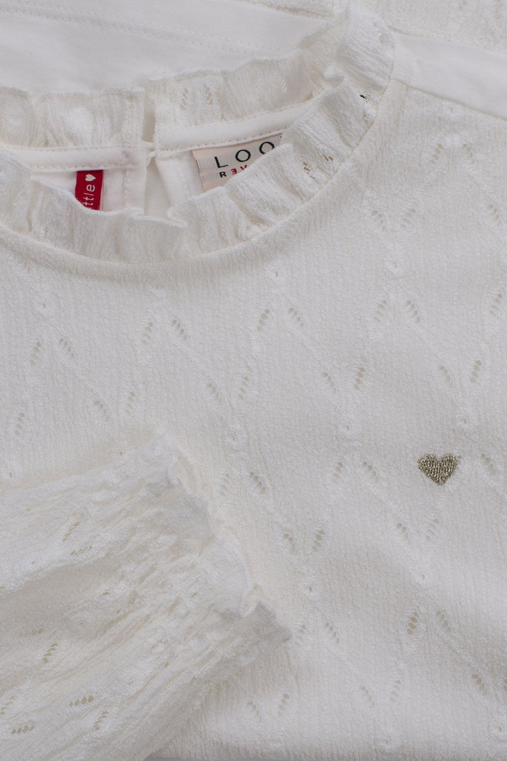 Meisjes Little blouse van LOOXS Little in de kleur off white in maat 128.