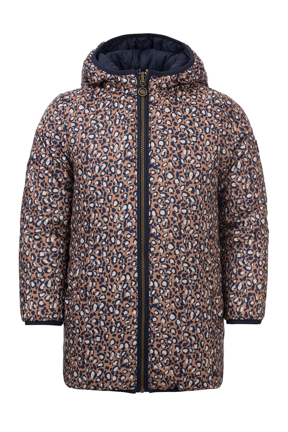 Meisjes Little jacket leopard reversible van LOOXS Little in de kleur navy in maat 128.