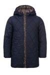 Meisjes Little jacket leopard reversible van LOOXS Little in de kleur navy in maat 128.