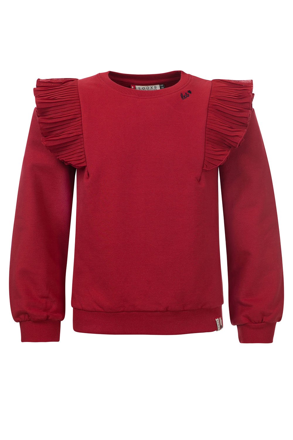 Meisjes Little sweater van LOOXS Little in de kleur Deep Red in maat 128.