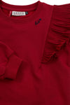 Meisjes Little sweater van LOOXS Little in de kleur Deep Red in maat 128.
