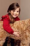Meisjes Little sweater van LOOXS Little in de kleur Deep Red in maat 128.