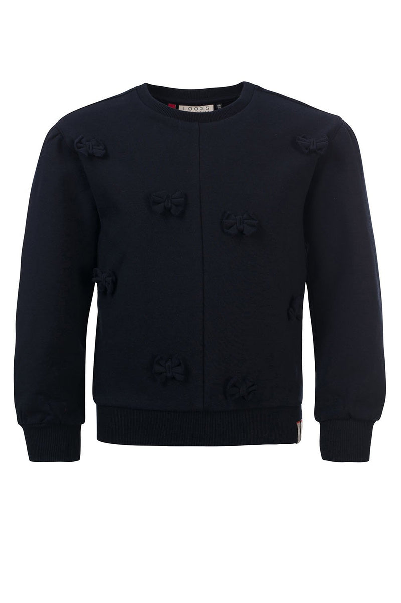 Meisjes Little sweater van LOOXS Little in de kleur navy in maat 128.