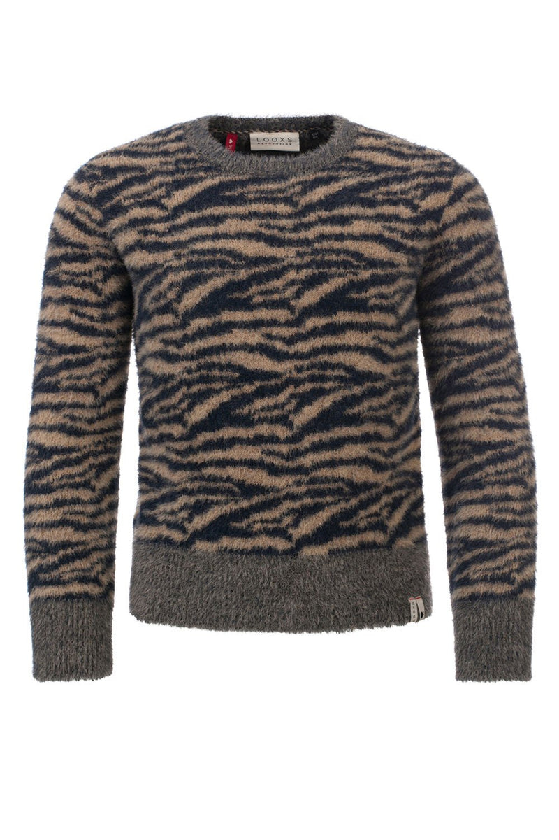 Meisjes Little sweater van LOOXS Little in de kleur Antra in maat 128.