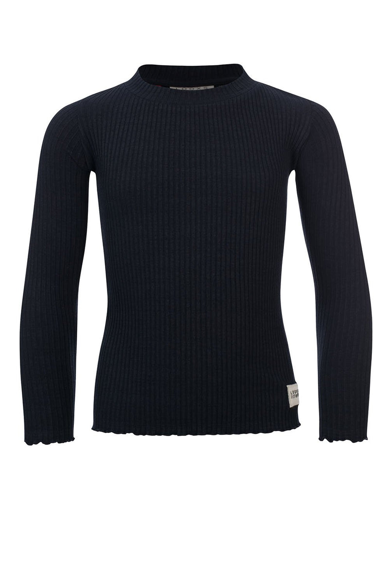 Meisjes Little t-shirt l. sleeve van LOOXS Little in de kleur navy in maat 128.