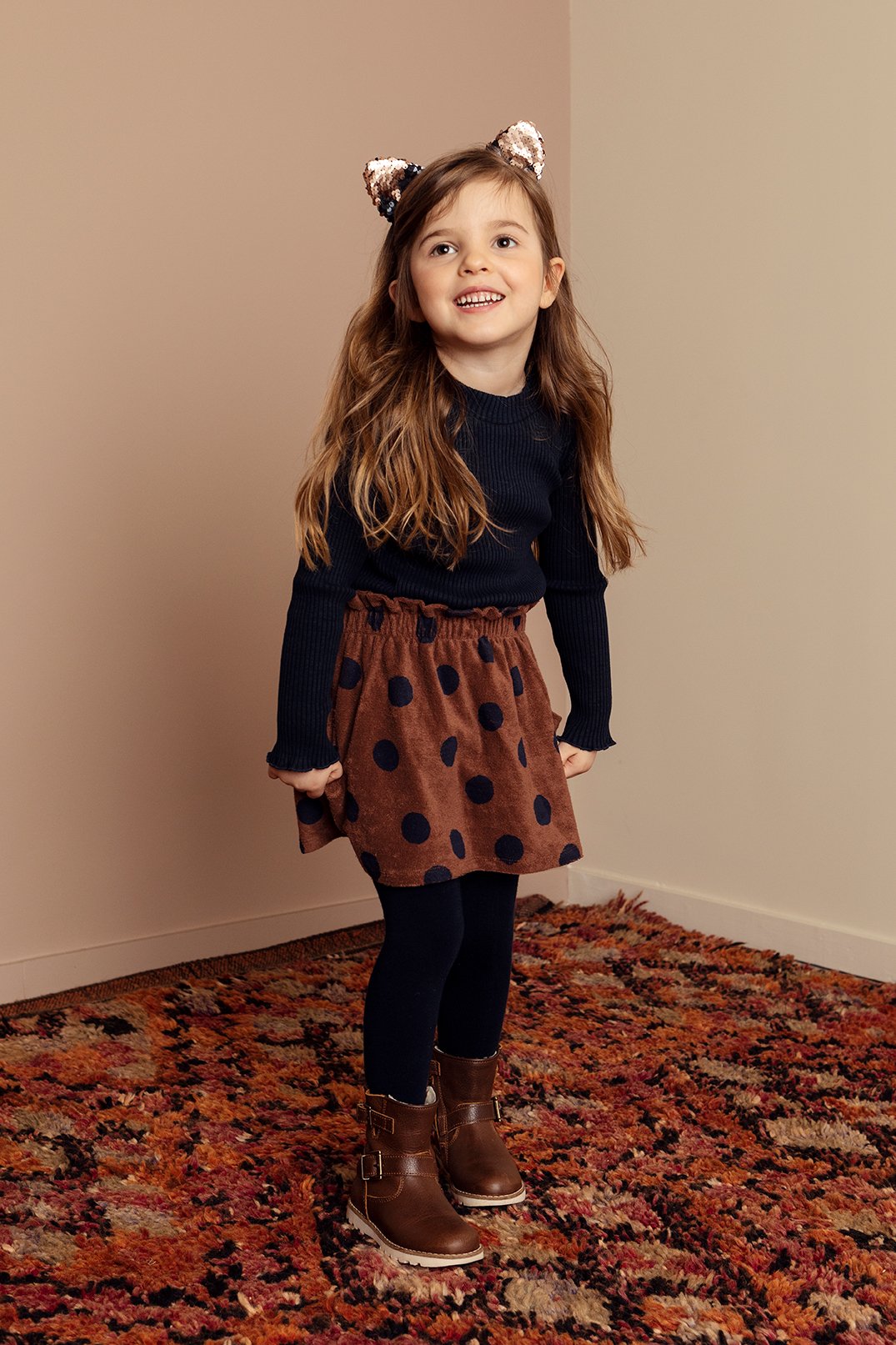 Meisjes Little t-shirt l. sleeve van LOOXS Little in de kleur navy in maat 128.